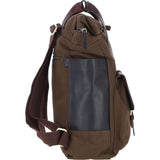 Fenland Canvas & Leather Backpack Brandy/green: FEN-755