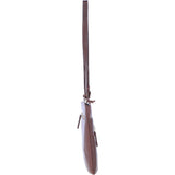 Exquisite Genuine Leather Crossbody Flat Bag with Golden Accents 2 Tone Tan: 64255