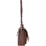 Elegance Satchel Leather Hangbag Tan: M-89
