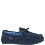 Fenland Classic Mens Suede Sheepskin Maverick Slippers Navy