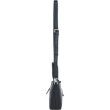 Leather Shoulder Bag with Detachable Crossbody Strap Black: 64739