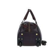 Luxurious Leather Wheeled Duffle Bag Brown: pl-50