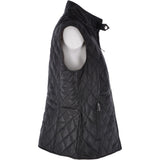Diamond Quilted Leather Gilet Black: RIGDEN GILLET
