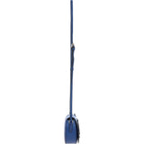 Real Leather Saddle Crossbody Bag Blue: 63753