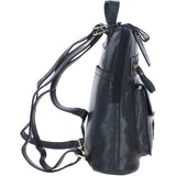 Small Vintage Leather Backpack Navy – G25