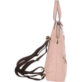 2 in 1 Leather Backpack Handbag Blush : 62237