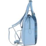 Ashwood Leather & Harris Tweed® Cloth Multi-Pocket Backpack Baby-blue/Blue: TW-66-19-BB