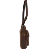 Tablet Friendly Medium Vintage Leather Body Bag Tan: Paddy