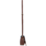 Ashwood Leather & Harris Tweed® Cloth Saddle Crossbody Bag with Twist Lock Tan/Watch: TW-30-04-TW