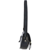 Ashwood Leather & Harris Tweed® Cloth Saddle Bag Black/White: TW-26-012-BW