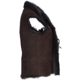Toscana Suede Leather Gilet Brn/Brn: KB-42