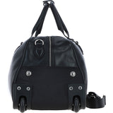 Luxurious Leather Wheeled Duffle Bag Black: pl-50