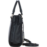 Real Leather Handbag with Adjustable Crossbody Strap Black: 64867