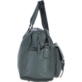Brampton London Leather Weekender Bag Grey: 64807