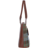 Ashwood Leather & Harris Tweed® Cloth Genuine Leather Shoulder Bag Tan/Mcload: TW-23-02-TM