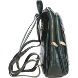 Croc Print Leather Backpack with Gold Hardware Green/Croc: 52235