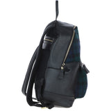 Exquisite Ashwood Leather & Harris Tweed® Cloth Large Rucksack Black/Watch: TW-43-03-BW
