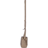 Zip Around 2 Section Small Leather Cross Body Bag Pewter: 62103
