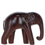 Handcrafted Leather Elephant Decorative Ornament Chestnut: LF-176