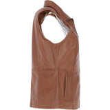 Women's  Leather Gilet Tan: FO-GILLET 1