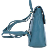 Ashwood Leather & Harris Tweed® Cloth Compact Backpack Teal/Navy: TW-65-16-TN