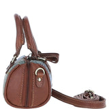 Ashwood Leather & Harris Tweed® Cloth X-Small Barrel Bag Tan/Mcload: TW-60-02-TM