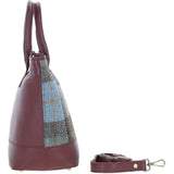 Ashwood Leather & Harris Tweed® Cloth Large Grab Bag Wine/Mcload: TW-64-17-WM