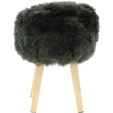 New Zealand Sheepskin Stool Cypress: SHORT SHEEPSKIN STOOL