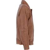 Men's Real Leather Brando Bomber Jacket Tan: AWM-601