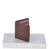 Cow Waxy Leather Classic 8 Card Bill-Fold Wallet Tan : 1551