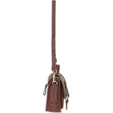 Ashwood Leather & Tweed Medium Satchel Bag with Twist Lock Tan/Green Check: TW-34-010-TGNH