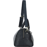 Ashwood Leather & Harris Tweed® Cloth Doctor Holdall Black/White: TW-46-12-BW