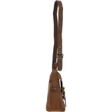 Small Vintage Leather Messenger Bag Tan: Miro