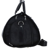 Premium Leather Holdall with Detachable Shoulder Strap Black: pl-49
