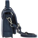 Stylish Ashwood Leather Small Satchel Bag Navy: Y-61