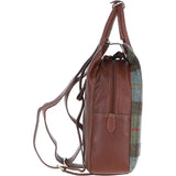Ashwood Leather & Harris Tweed® Cloth Multi-Pocket Backpack Tan/Mcload: TW-66-02-TM