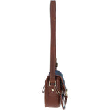 Ashwood Leather & Harris Tweed® Cloth Saddle Bag Tan/Watch: TW-26-04-TW
