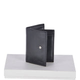 Vegetable Tanned Flip Side 6 card, ID & Coins Dual Bill fold Tab Leather Wallet Black : 1246-VT