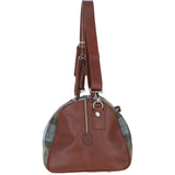 Ashwood Leather & Harris Tweed® Cloth Large Holdall Tan/Mcload: TW-47-02-TM