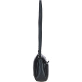 Compact Zip-Closure Leather Crossbody Bag Black: Belfast