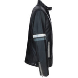 Men's Ashwood Leather Casual Jacket with Contrast Stripes Black: AWM-260