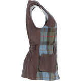 Ashwood Women's Country Tailored Buttoned Gilet with Leather Trim Brown/Macleod: TW-704-01-BM
