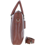 Mens Leather Laptop Messenger Bag Chestnut: JOE