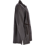Women's Single Breasted Oversized Leather Coat Brown/ani: IVONNE 2
