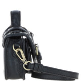 Ashwood Leather & Harris Tweed® Cloth Micro Satchel Bag with Twist Lock Black/White:TW-36-12-BW