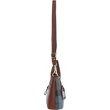 Ashwood Leather & Harris Tweed® Cloth Handbag with Removable Crossbody Strap Tan/Mcload: TW-21-02-TM