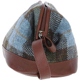 Ashwood Leather & Harris Tweed® Cloth Unisex Washbag Tan/Mcload:  TW-40-02-TM