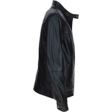 Ashwood Leather Mandarin Collar Biker Jacket Black: AMJ-31