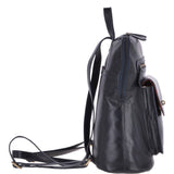 Vegetable Tanned Medium Leather Backpack Navy :  V-28