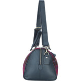 Ashwood Leather & Harris Tweed® Cloth Doctor Holdall Navy/Pink: TW-46-06-NP